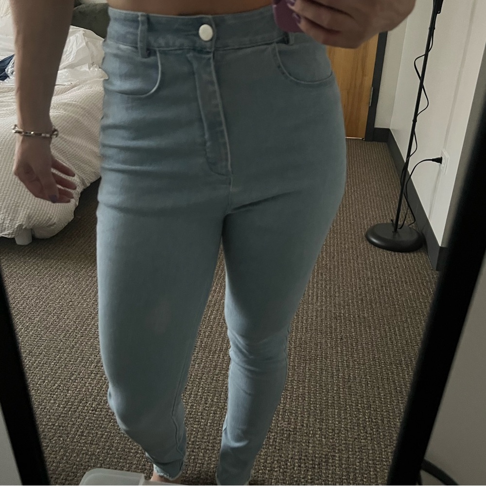 donating soon! By Egreis size small super high waisted skinny jeans